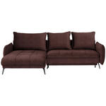 ECKSOFA in Flachgewebe Braun  - Schwarz/Braun, Design, Textil/Metall (180/273cm) - Hom`in