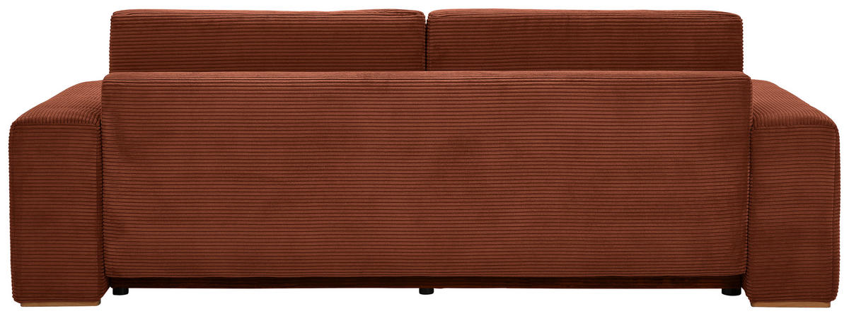 SCHLAFSOFA in Cord Kupferfarben  - Buchefarben/Schwarz, Konventionell, Holz/Kunststoff (255/86/123cm) - Livetastic