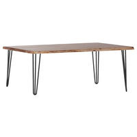 COUCHTISCH Akazie massiv 110/70/45 cm rechteckig Schwarz, Akaziefarben  - Schwarz/Akaziefarben, Design, Holz/Metall (110/70/45cm) - Landscape