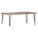 COUCHTISCH Akazie massiv 110/70/45 cm rechteckig Schwarz, Akaziefarben  - Schwarz/Akaziefarben, Design, Holz/Metall (110/70/45cm) - Landscape