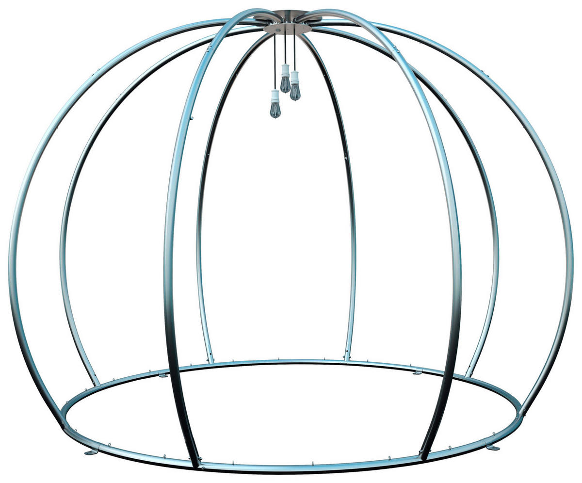 PAVILLON 303/230/303 cm Aluminium  - Silberfarben/Weiß, Basics, Textil/Metall (303/230/303cm)