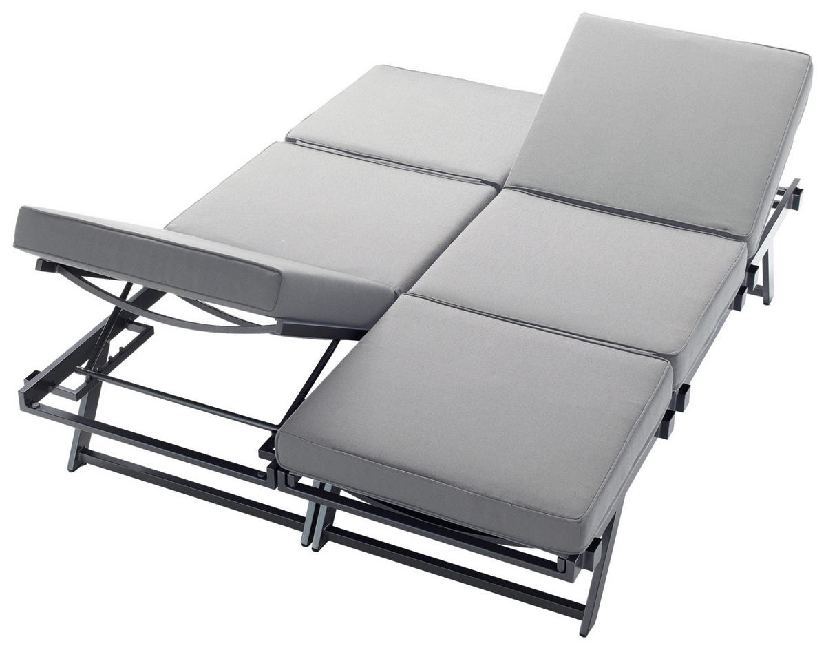 GARTENBANK 204/81/72 cm  Aluminium  - Hellgrau/Grau, Basics, Textil/Metall (204/81/72cm) - Sieger