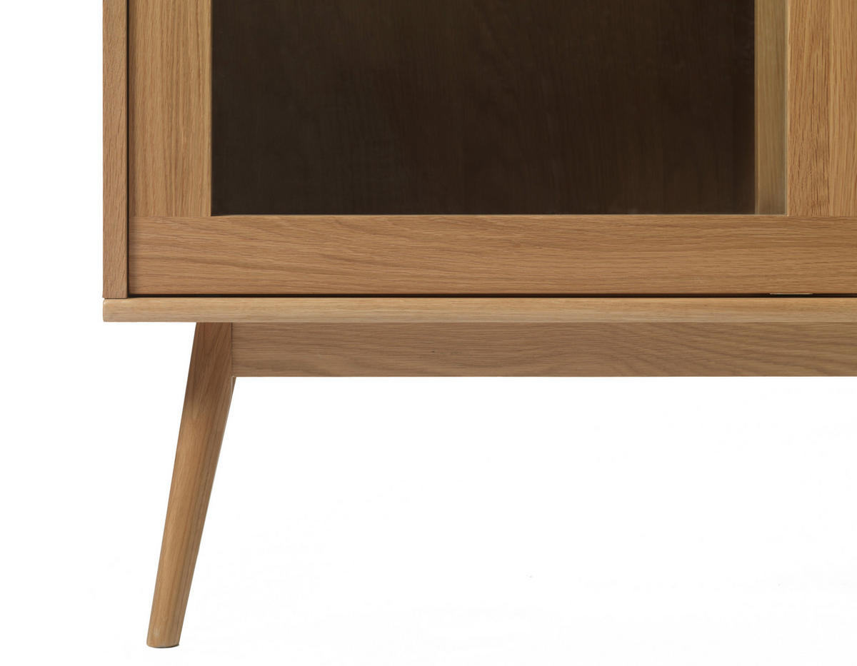 HIGHBOARD  in 90/160/45 cm  - Eichefarben/Naturfarben, Trend, Glas/Naturmaterialien (90/160/45cm) - Carryhome