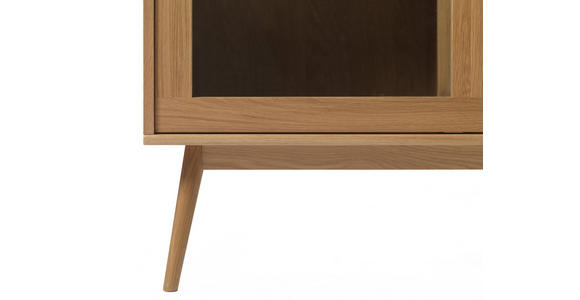 HIGHBOARD furniert Eichefarben, Naturfarben Einlegeböden  - Eichefarben/Naturfarben, Trend, Naturmaterialien/Glas (90/160/45cm) - Carryhome