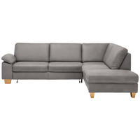 ECKSOFA  in Echtleder Grau  274/235 cm  - Eichefarben/Beige, KONVENTIONELL, Leder/Holzwerkstoff (274/235cm) - Beldomo Premium