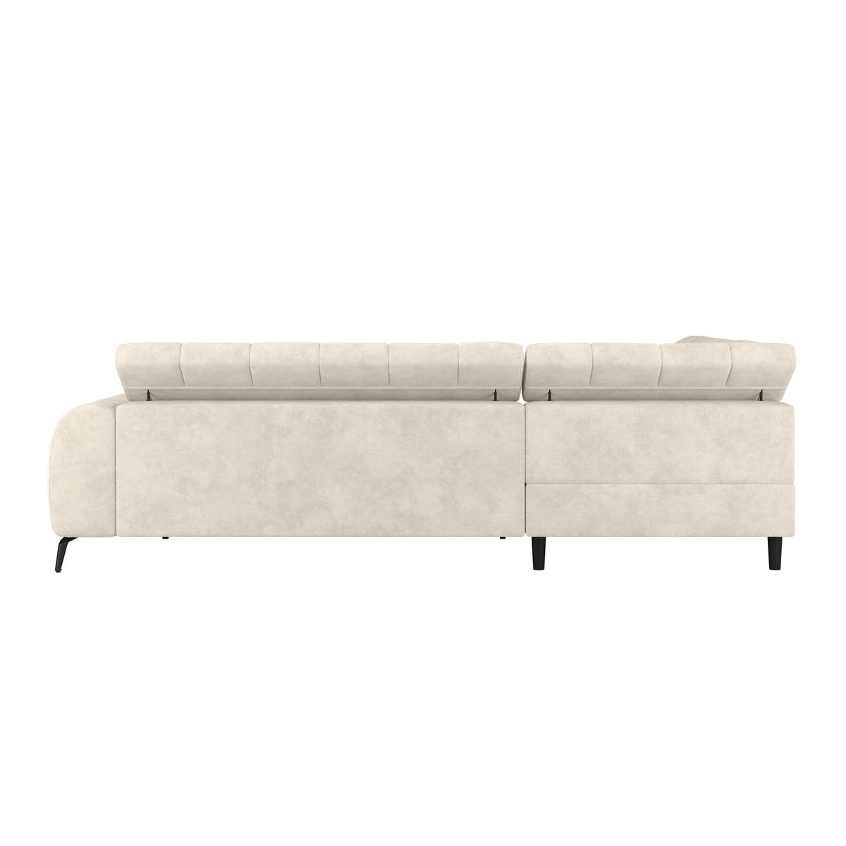 ECKSOFA Creme  - Creme/Schwarz, Trend, Kunststoff/Textil (203/261cm) - Livetastic