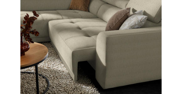 ECKSOFA in Chenille Beige 205/284 cm - Beige/Schwarz, Design, Kunststoff/Textil (205/284cm) - Xora