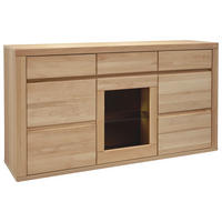 SIDEBOARD Alteiche  170/92/44 cm  - Alteiche/Grau, Konventionell, Glas/Holz (170/92/44cm) - Voleo