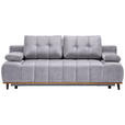 SCHLAFSOFA  mit Stoffauswahl, Rücken echt Webstoff Silberfarben  - Silberfarben/Schwarz, Design, Holz/Textil (206/77-87/102cm) - Novel