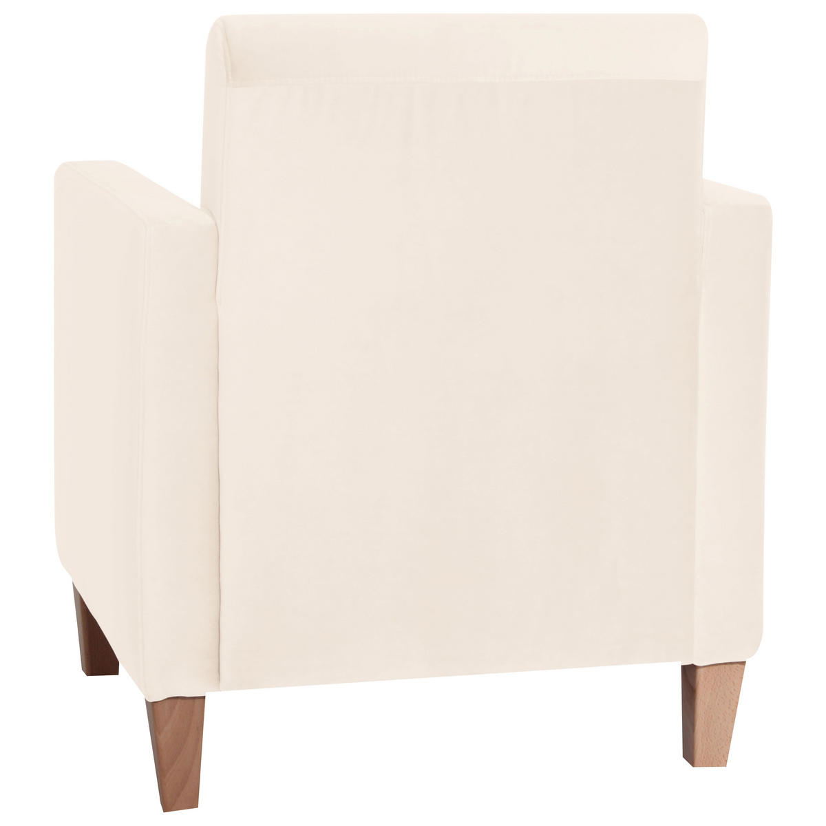 SESSEL Samt, Velours Creme    - Creme/Naturfarben, Design, Holz/Textil (71/81/70cm) - Max Winzer