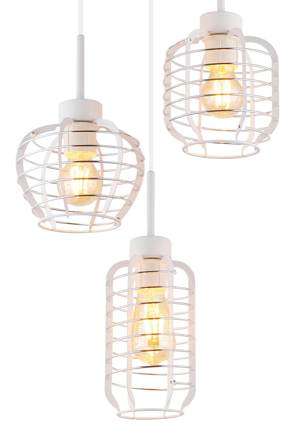 ZÁVĚSNÉ SVÍTIDLO, 37,5/120 cm  - bílá/barvy chromu, Basics, kov/plast (37,5/120cm) - Globo