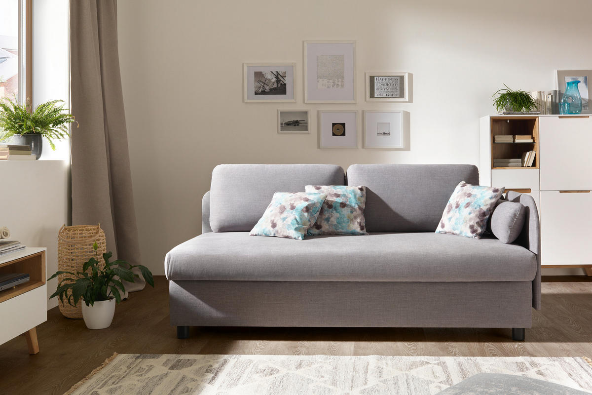 LIEGE in Dunkelgrau  - Wengefarben/Dunkelgrau, MODERN, Holz/Textil (206/80/94cm) - Joka