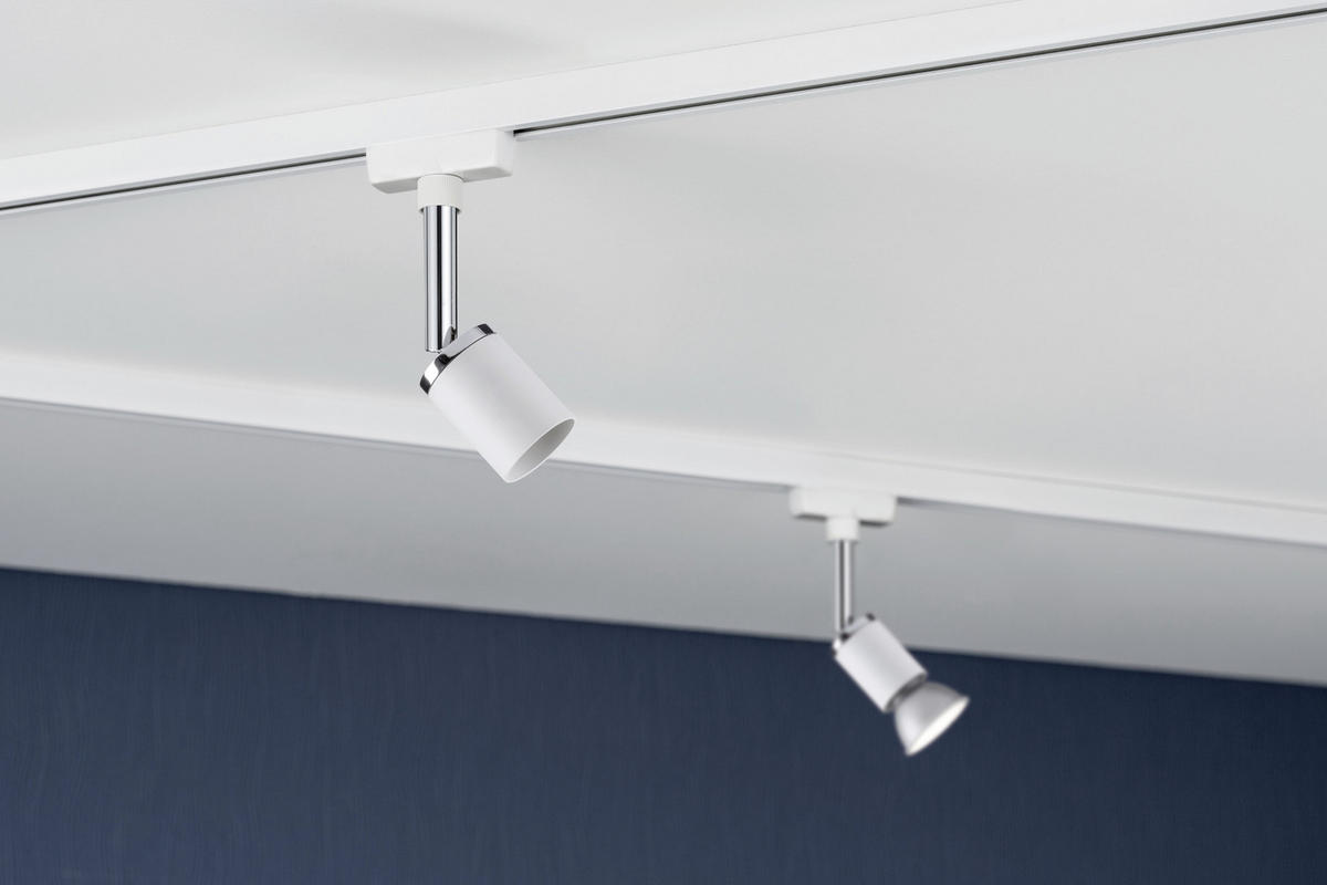 SCHIENENSYSTEM-STRAHLER URail 5,8/11/6,6 cm   - Chromfarben/Weiß, Design, Metall (5,8/11/6,6cm) - Paulmann