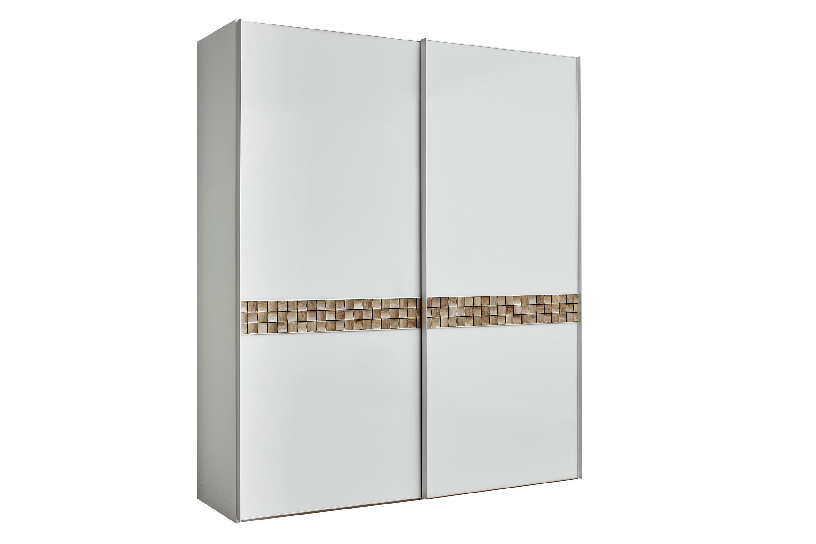 SCHWEBETÜRENSCHRANK 167/222/68 cm 2-türig Grau, Eiche dunkel  - Eiche dunkel/Alufarben, Design, Glas/Holz (167/222/68cm) - Dieter Knoll