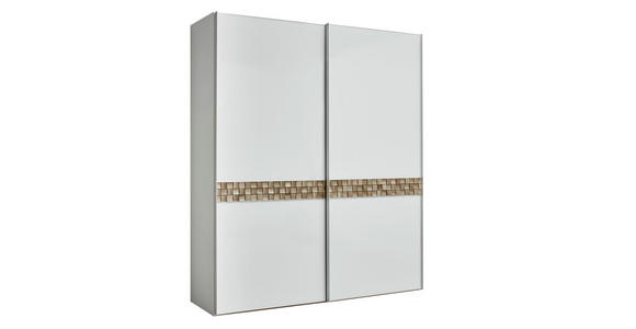 SCHWEBETÜRENSCHRANK 188/240/68 cm 2-türig Grau, Eiche dunkel  - Eiche dunkel/Alufarben, Design, Glas/Holz (188/240/68cm) - Dieter Knoll