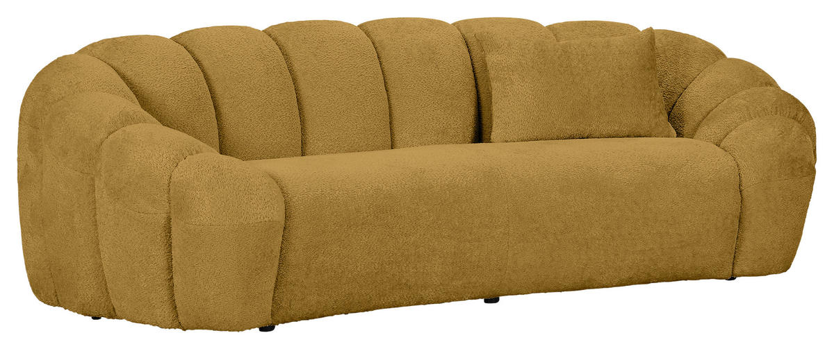 BIGSOFA in Chenille Gelb  - Gelb/Schwarz, KONVENTIONELL, Kunststoff/Textil (248/78/112cm) - Carryhome