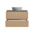 WASCHTISCHKOMBI 80 cm  - Eichefarben/Weiß, KONVENTIONELL, Keramik/Holzwerkstoff (80cm) - Xora