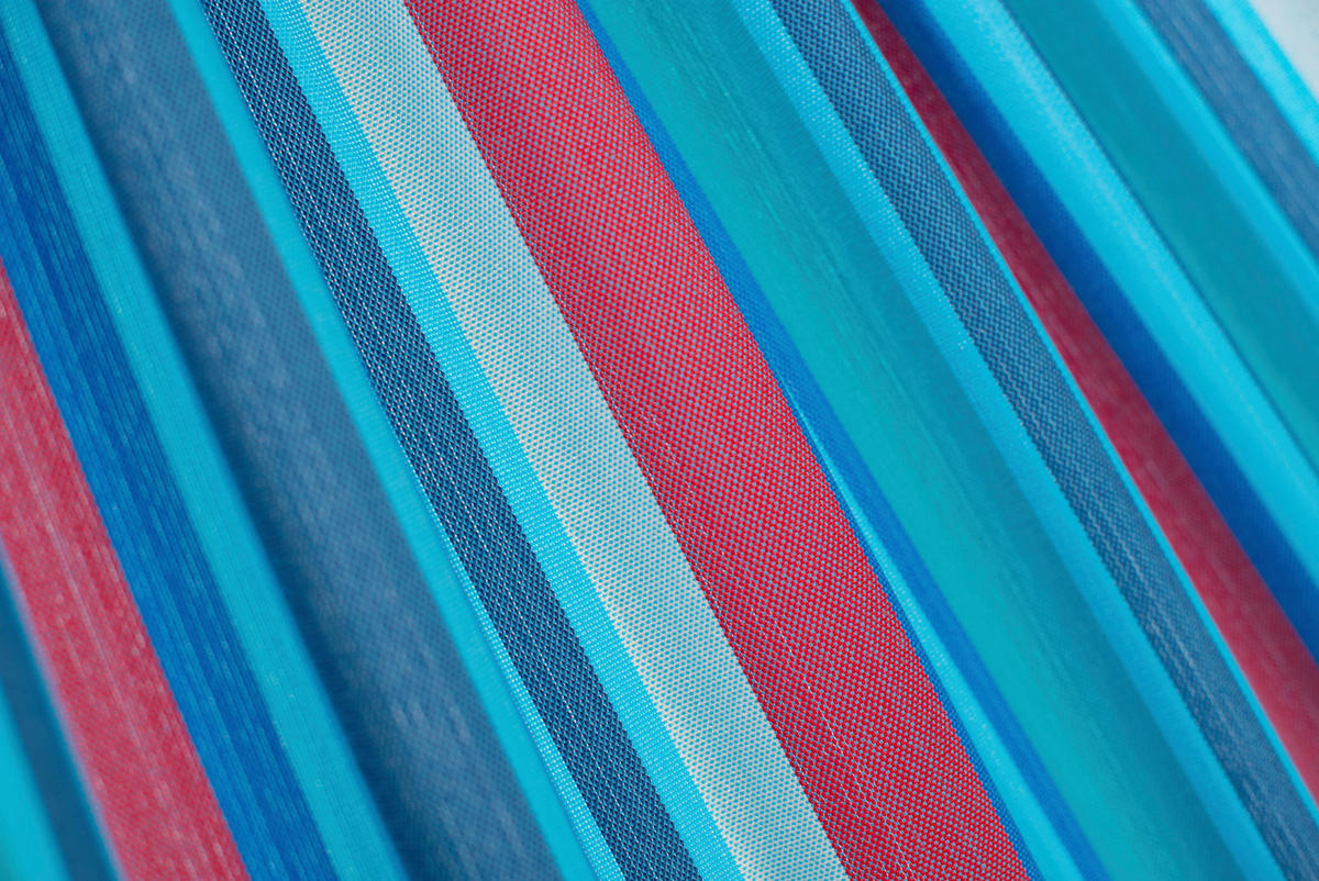 HÄNGEMATTE double outdoor  - Blau/Kirschrot, KONVENTIONELL, Textil (160/350cm) - La Siesta