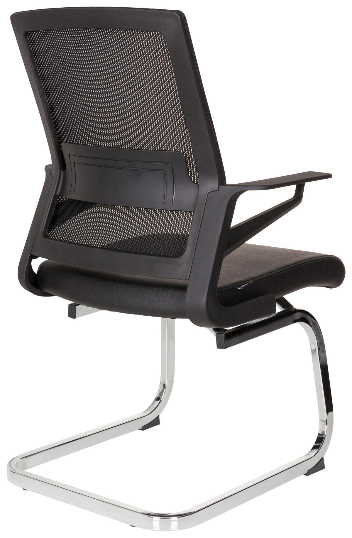 BESUCHERSTUHL Schwarz  - Chromfarben/Schwarz, MODERN, Kunststoff/Textil (58/95/54cm) - MID.YOU