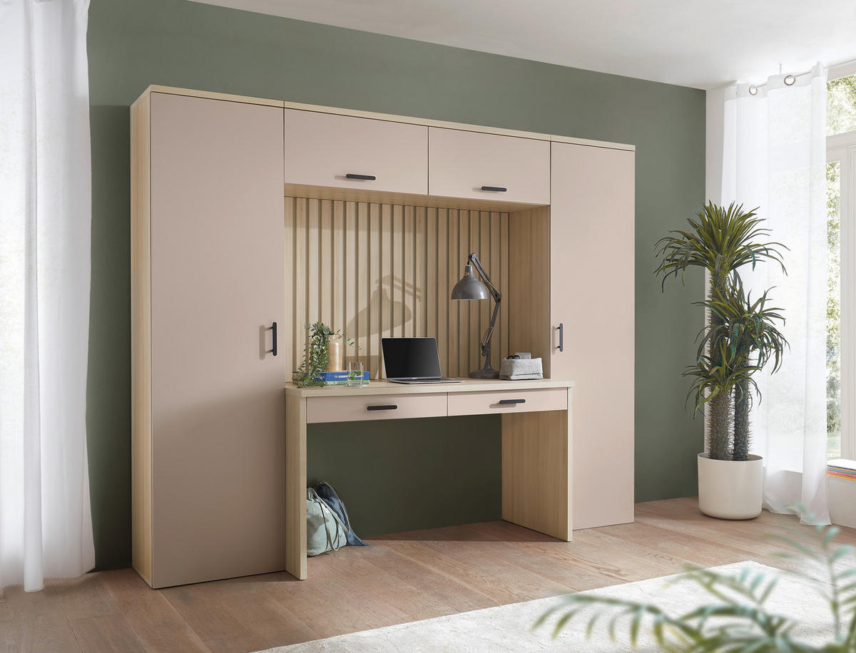 Bürokombination - Kaschmir/Eichefarben, MODERN, Holzwerkstoff (250/200/60cm) - MID.YOU