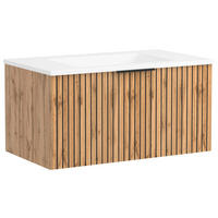 Bază Cu Lavoar 80 cm - alb/negru, Modern, metal/piatră (80cm) - Held