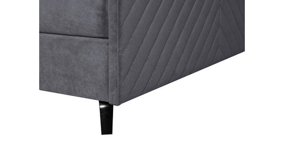 BOXSPRINGBETT 180/200 cm  in Dunkelgrau  - Dunkelgrau/Schwarz, Design, Textil/Metall (180/200cm) - Esposa