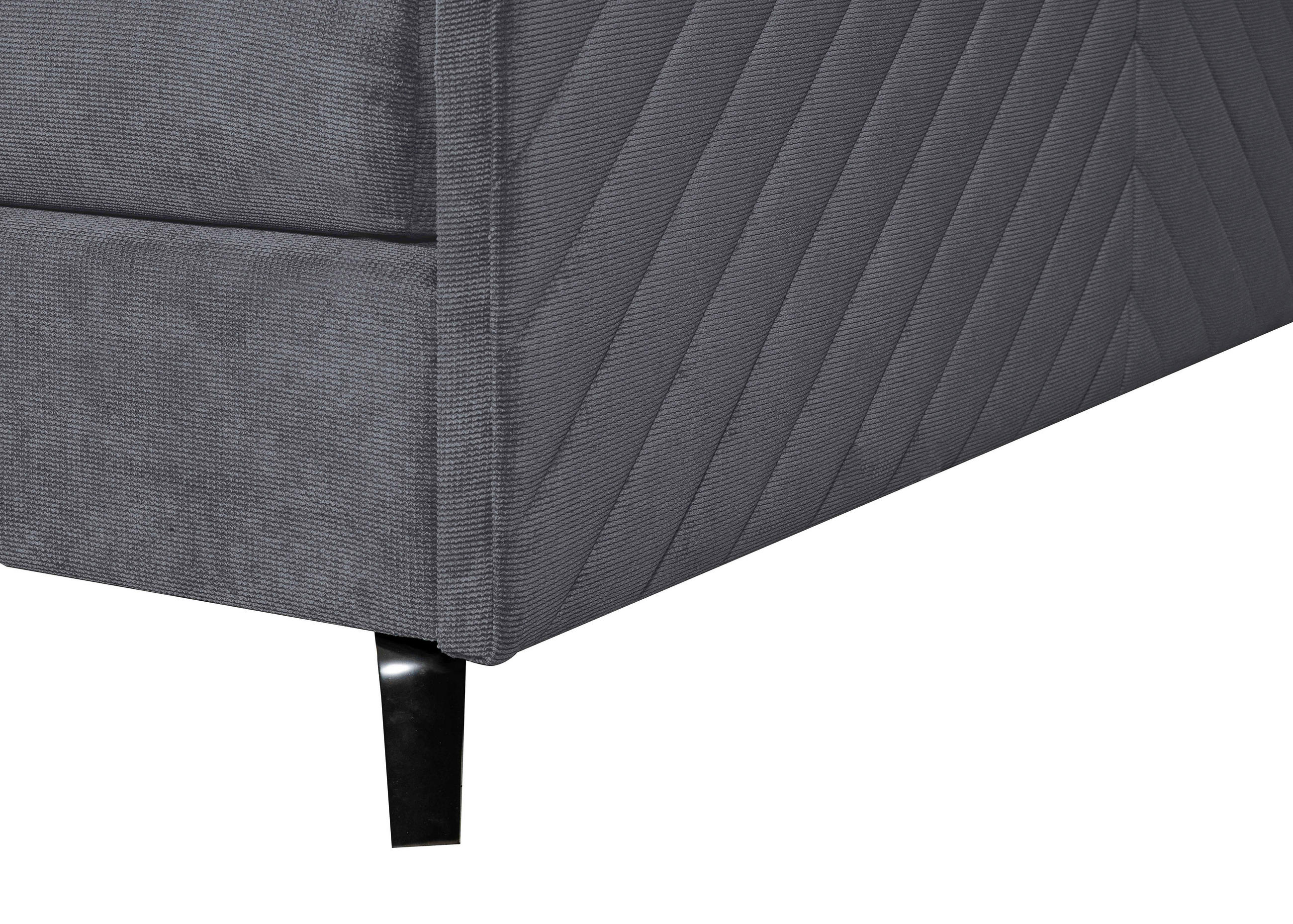 Thumbnail - Esposa Boxspringbett, Dunkelgrau, Textil, H3 + H4, 7-Zonen, Höhe ca. 20 cm, 160x200 cm, gepolstertes Kopfteil, Stoffausw...