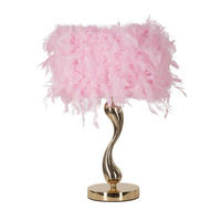 TISCHLEUCHTE - Pink/Goldfarben, Basics, Kunststoff/Metall (25/47/25cm)