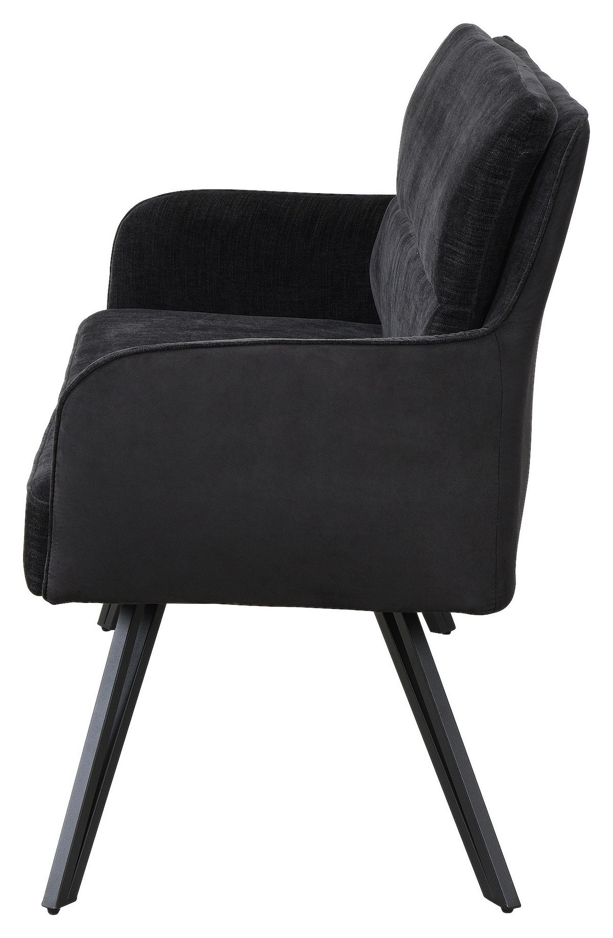 SITZBANK 160/94/67 cm Webstoff Schwarz  - Schwarz, MODERN, Textil/Metall (160/94/67cm) - MID.YOU