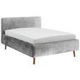 POLSTERBETT inkl. Bettkasten Lattenrost, Bettkasten Grau 140/200 cm  - Eichefarben/Grau, Design, Holz/Textil (140/200cm) - Xora