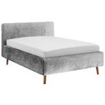 POLSTERBETT Grau 140/200 cm  - Eichefarben/Grau, Design, Holz/Textil (140/200cm) - Xora