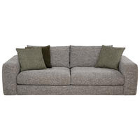 BIGSOFA in Flachgewebe Fango  - Fango/Schwarz, Design, Textil/Metall (294/87/122cm) - Designwerk