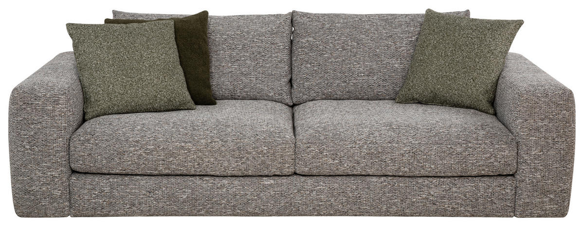 BIGSOFA in Flachgewebe Fango  - Fango/Schwarz, Design, Textil/Metall (294/87/122cm) - Designwerk