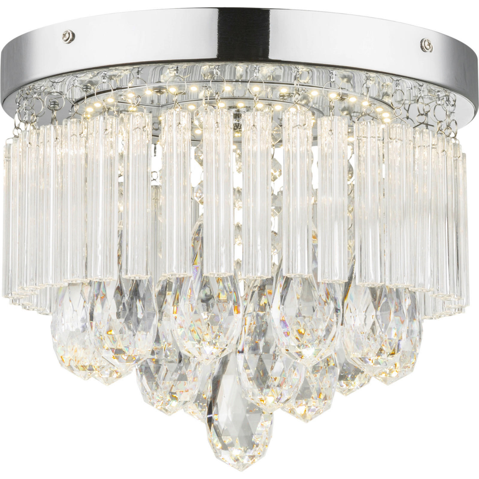 PLAFONIERĂ CU LED - culoare crom, Konventionell, plastic/metal (28/22cm)