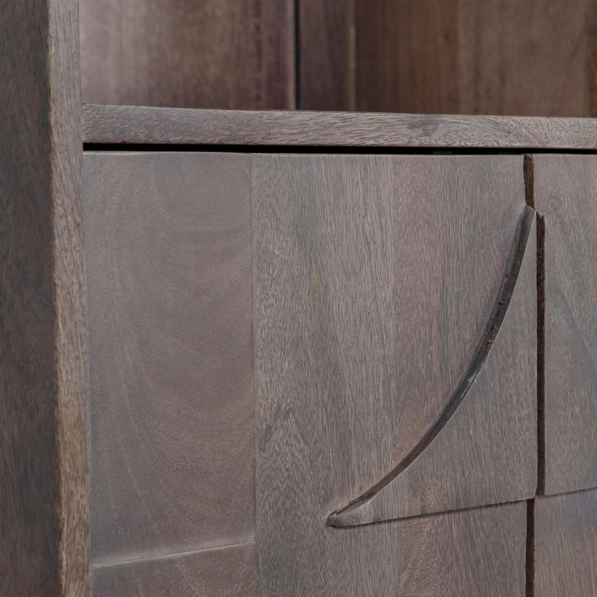 VITRINE in Mangoholz Walnussfarben  - Walnussfarben, Design, Holz (60/200/40cm) - Livetastic