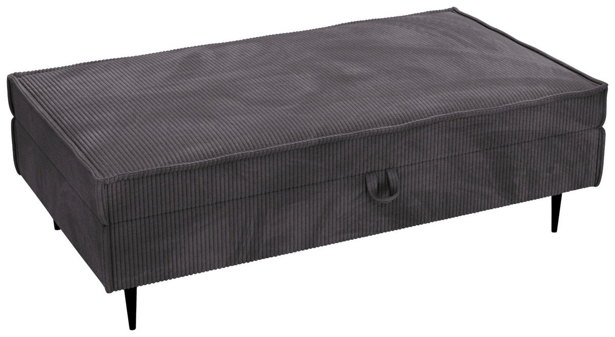 HOCKER in Textil Graphitfarben  - Schwarz/Graphitfarben, Design, Textil/Metall (135/45/75cm) - Livetastic