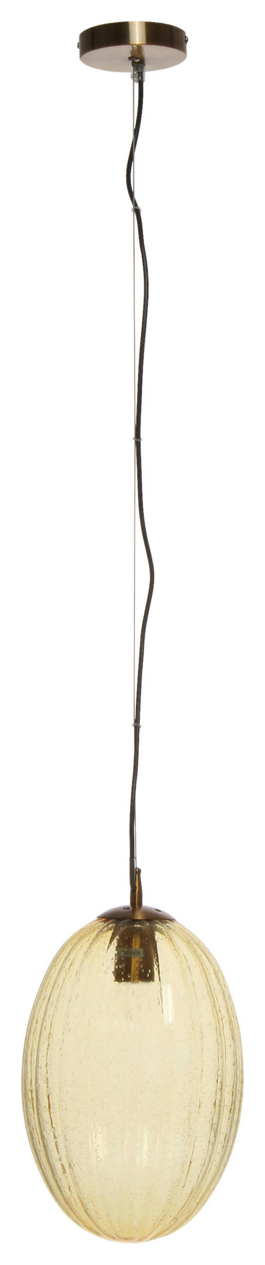 ZÁVĚSNÉ SVÍTIDLO, 23/23/36 cm  - jantarové barvy, Basics, kov/sklo (23/23/36cm) - MID.YOU