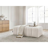 HOCKER ANNECY Bouclé Weiß  - Schwarz/Weiß, MODERN, Kunststoff/Textil (140/45/70cm)