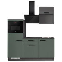 KÜCHENLEERBLOCK IP1200 180 cm  in Graphitfarben, Dunkelgrün  - Schieferfarben/Dunkelgrün, Basics, Holzwerkstoff/Metall (180cm) - Impuls
