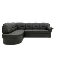 ECKSOFA Schwarz Lederlook Schlaffunktion  - Schwarz, KONVENTIONELL, Kunststoff/Textil (180/243cm) - MID.YOU