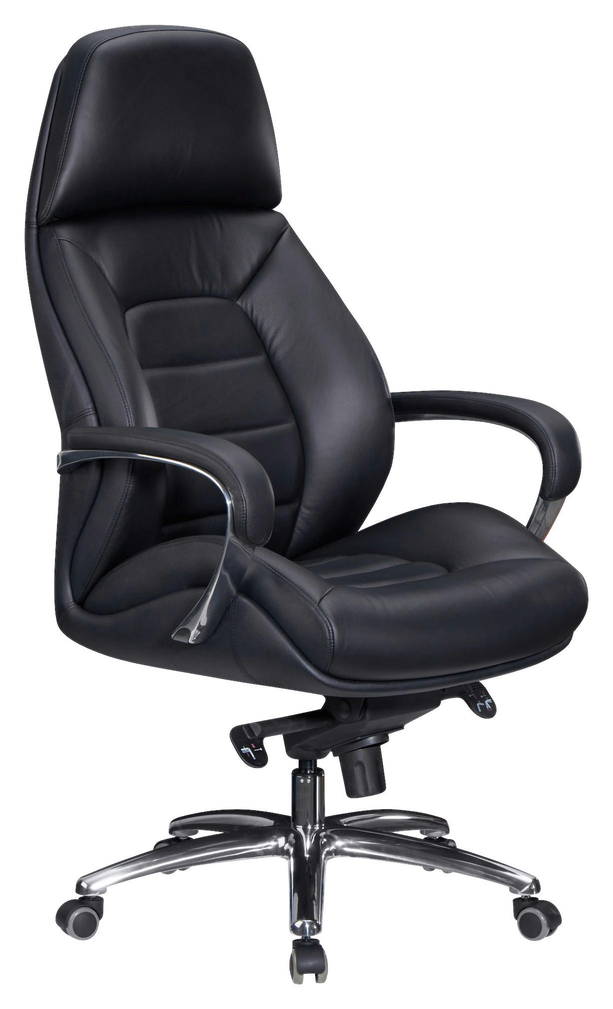 CHEFSESSEL Schwarz  - Alufarben/Schwarz, MODERN, Leder/Kunststoff (67/140/67cm) - MID.YOU