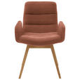 ARMLEHNSTUHL  in Cord  - Rostfarben/Naturfarben, Design, Holz/Textil (61/88/66cm) - Dieter Knoll