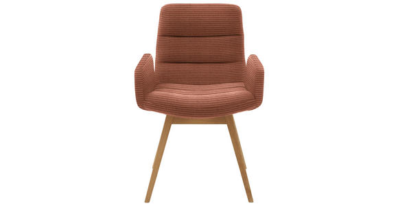 ARMLEHNSTUHL  in Cord  - Rostfarben/Naturfarben, Design, Holz/Textil (61/88/66cm) - Dieter Knoll