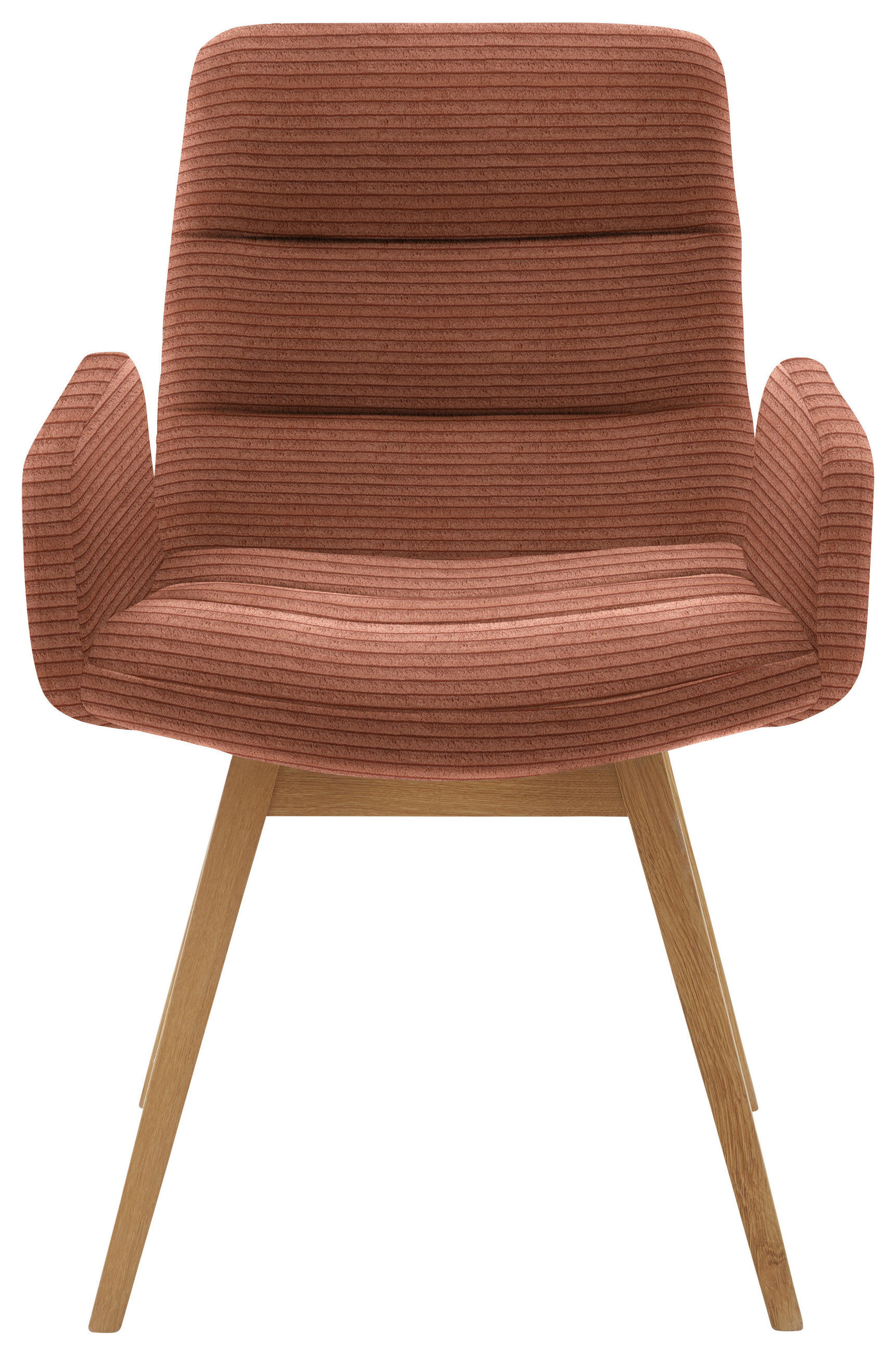 ARMLEHNSTUHL  in Cord  - Rostfarben/Naturfarben, Design, Holz/Textil (61/88/66cm) - Dieter Knoll