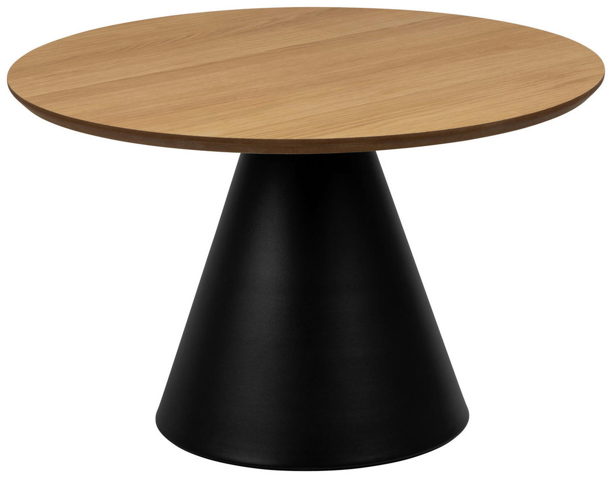 COUCHTISCH Eiche rund Naturfarben  - Schwarz/Naturfarben, Design, Holz/Metall (65/43cm) - MID.YOU