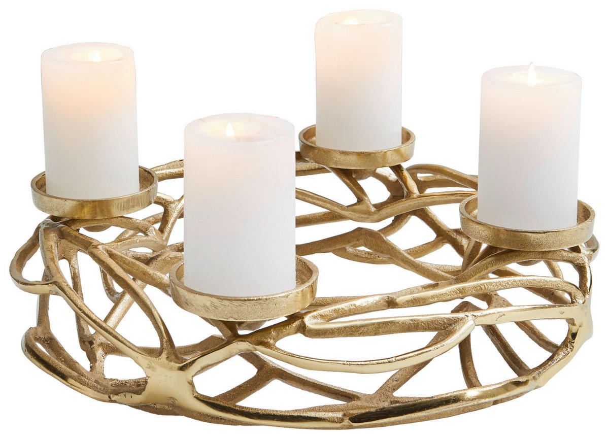 ADVENTKRANZ - Goldfarben, LIFESTYLE, Metall (40/12/40cm)