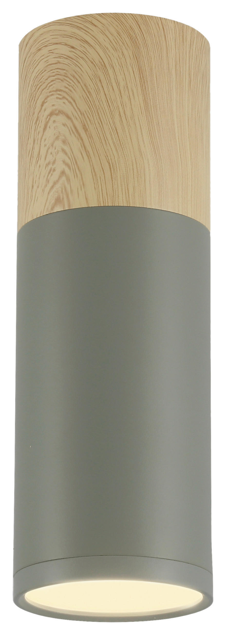 DECKENLEUCHTE Tuba 6.8/6.8/20 cm   - Grau, Natur, Metall (6.8/6.8/20cm)