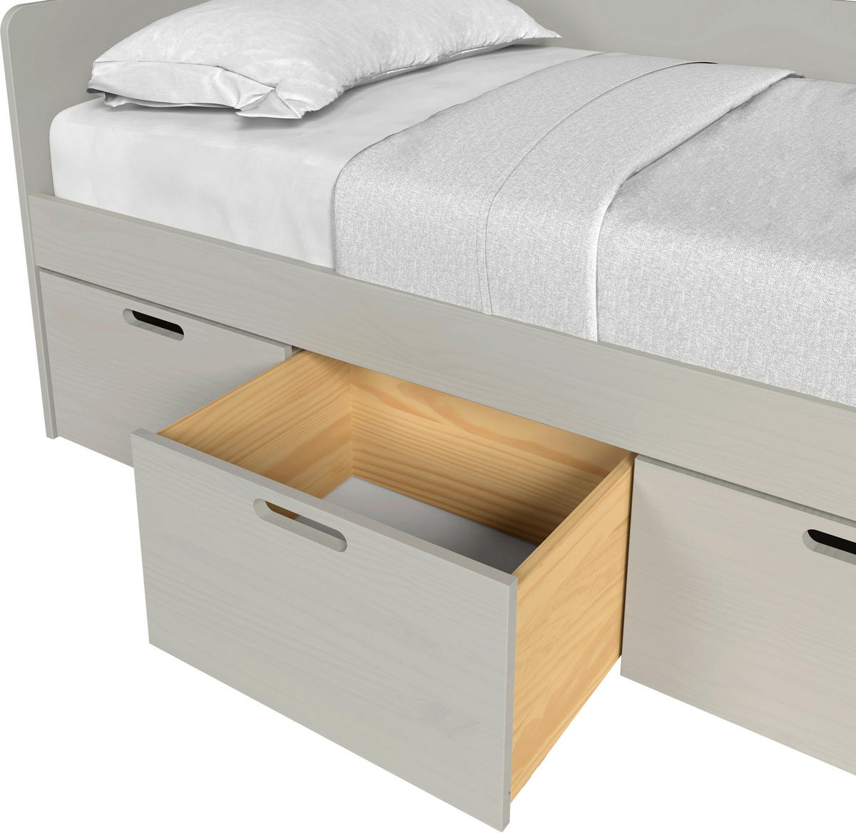 STAURAUMBETT 90/200 cm  in Taupe  - Taupe/Naturfarben, MODERN, Holz/Holzwerkstoff (90/200cm) - MID.YOU