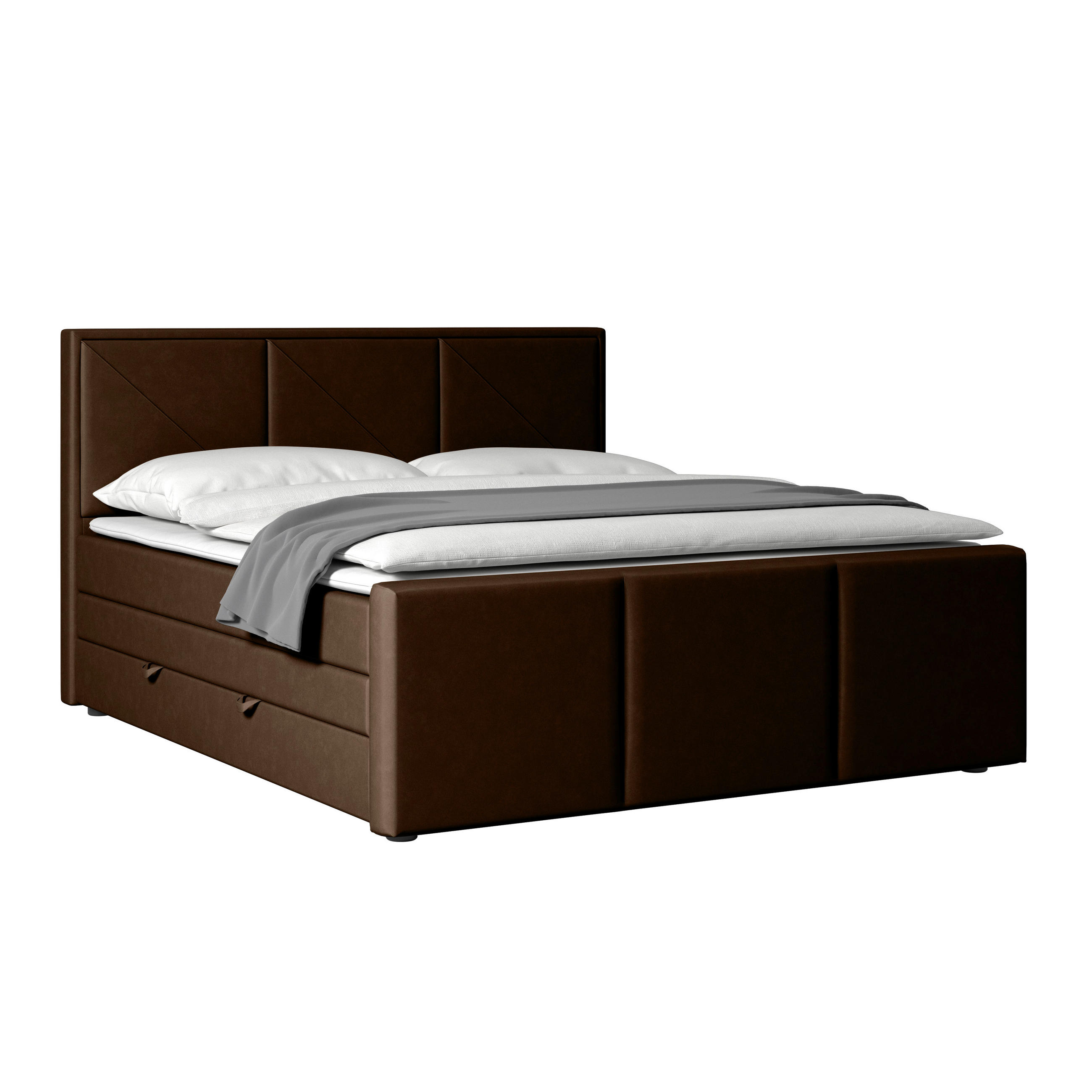 MID.YOU POSTEL BOXSPRING, 180/200 cm, kov, plast, textil, karton, kompozitní dřevo, hnědá