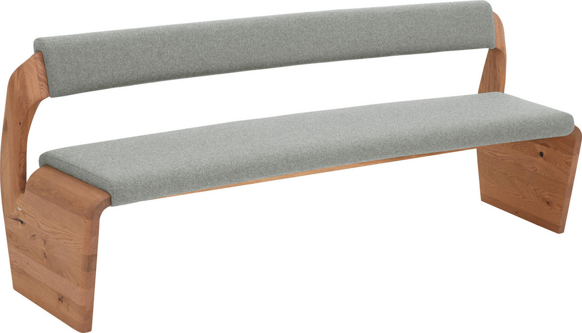 SITZBANK 227/84/69,6 cm  in Eichefarben, Grauweiß  - Eichefarben/Grauweiß, Natur, Holz/Textil (227/84/69,6cm) - Voglauer